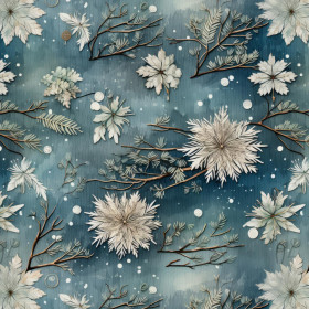 WINTER FLOWERS WZ.8 - Cotton woven fabric