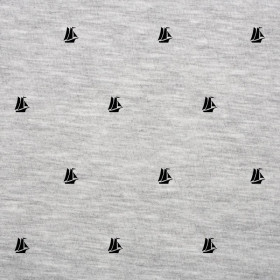 50cm SAILING SHIPS (MINIMAL) / M-01 melange light grey - looped knit SP250