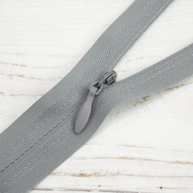 Invisible coil zipper closed-end 50cm - grey