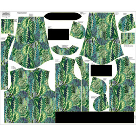 WOMEN’S BOMBER JACKET (KAMA) - GREEN JUNGLE pat. 1 (VINTAGE) - sewing set L