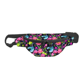 HIP BAG - KINGFISHERS AND POPPIES (KINGFISHERS IN THE MEADOW) / black / Choice of sizes