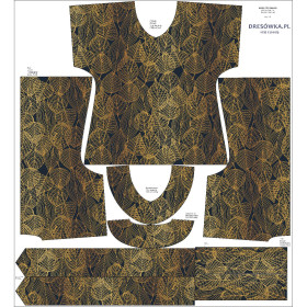 KIMONO BLOUSE - GOLD LEAVES PAT. 2 - sewing set
