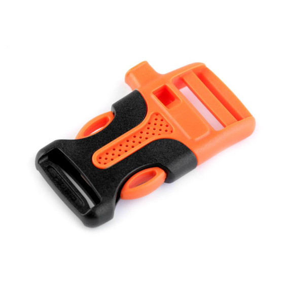 Side release buckle with whistle 20 mm - orange