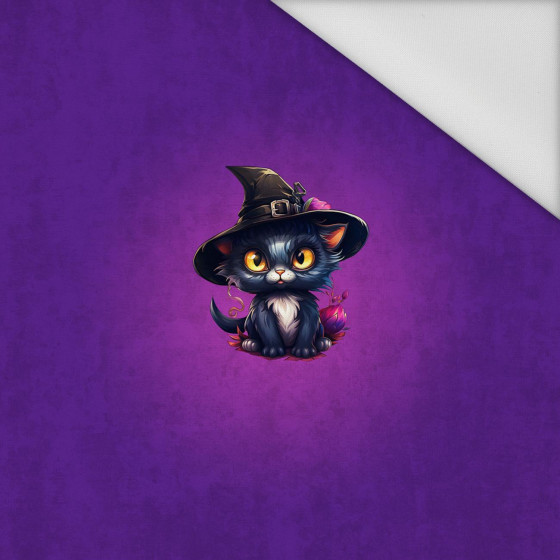 Black cat cute halloween wz6 - panel (60cm x 50cm) tkanina wodoodporna