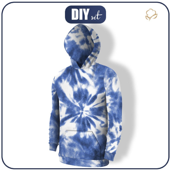 MEN’S HOODIE (COLORADO) - BATIK pat. 2 / classic blue - sewing set 
