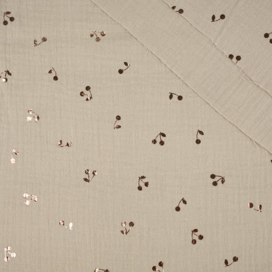 GOLDEN CHERRIES / beige - Cotton muslin