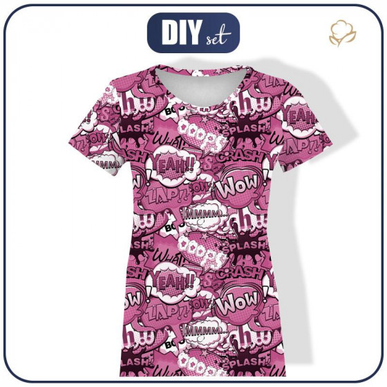 WOMEN’S T-SHIRT - COMIC BOOK (pink)  - single jersey