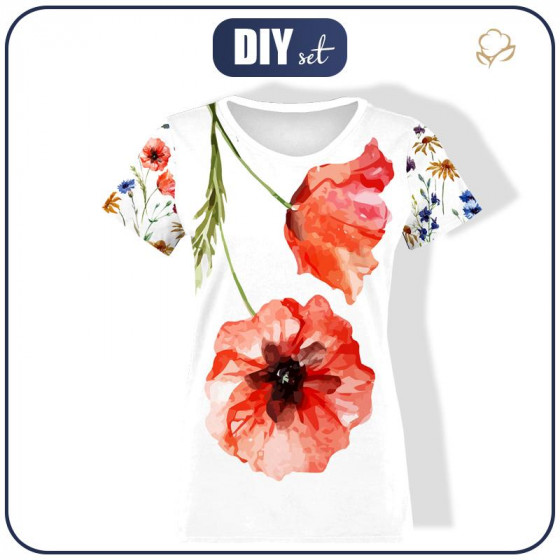 WOMEN’S T-SHIRT - FIELD FLOWERS pat. 2 - single jersey