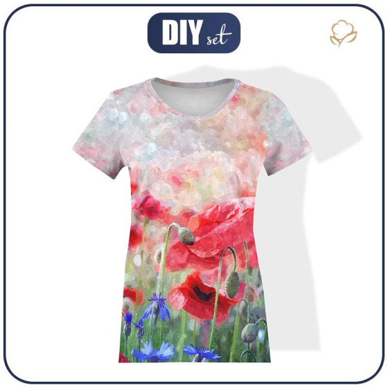 WOMEN’S T-SHIRT - POPPIES pat. 1 - single jersey