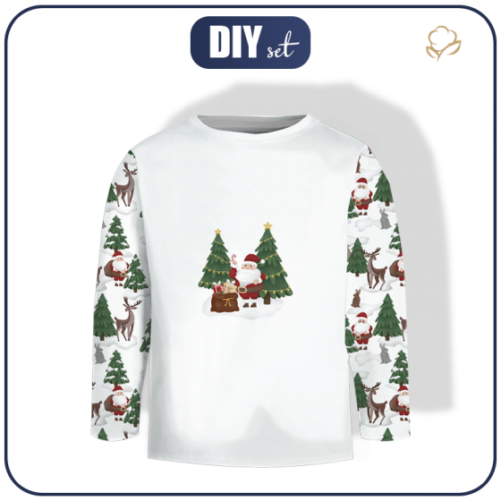 Longsleeve - SANTA WITH A BAG OF PRESENTS (IN THE SANTA CLAUS FOREST) - sewing set