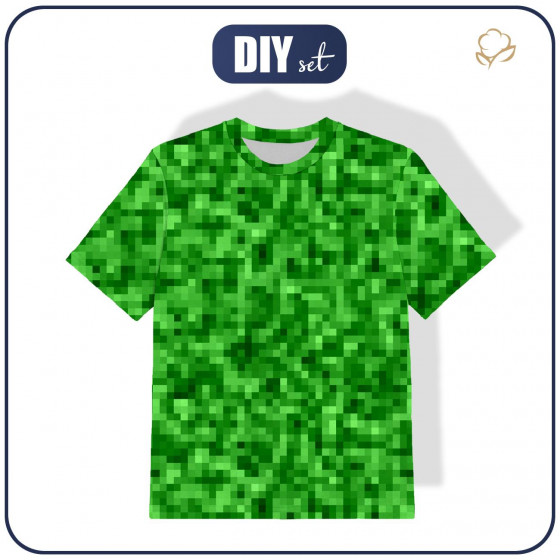 KID’S T-SHIRT - PIXELS pat. 2 / green - single jersey