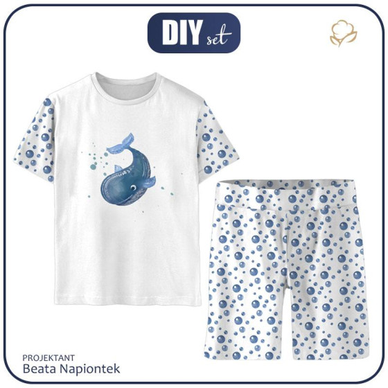 CHILDREN'S PAJAMAS "ADA" - WHALES / bubbles - sewing set