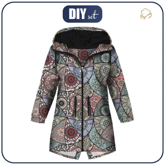 KIDS PARKA (ARIEL) - STAINED GLASS / aqua - softshell