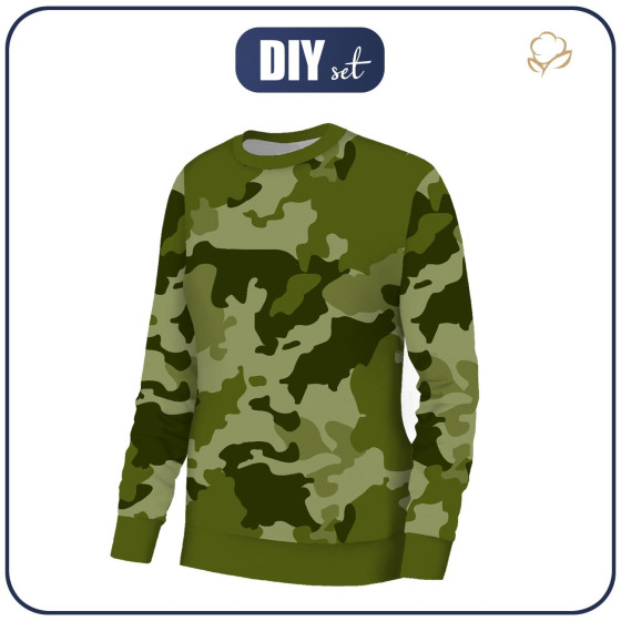 WOMEN'S SWEATSHIRT (HANA) BASIC - CAMOUFLAGE PAT. 3 / olive - sewing set