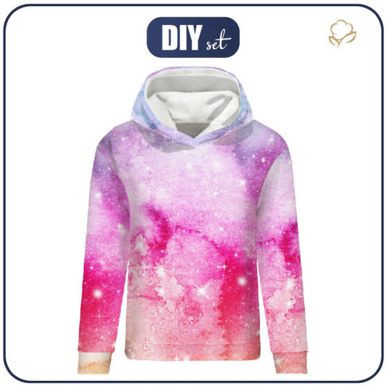 CLASSIC WOMEN’S HOODIE (POLA) - WATERCOLOR GALAXY PAT. 5 - looped knit fabric 