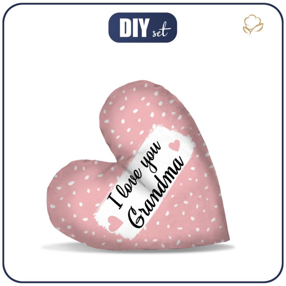 DECORATIVE PILLOW HEART - I love you Grandma / pink