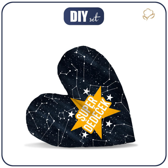 DECORATIVE PILLOW HEART - Super Dědeček / CONSTELLATIONS 