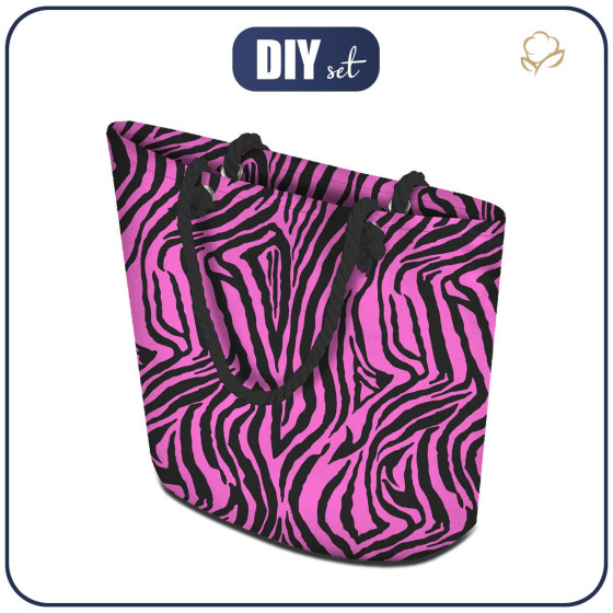 TOTE BAG - NEON ZEBRA PAT. 1 - sewing set