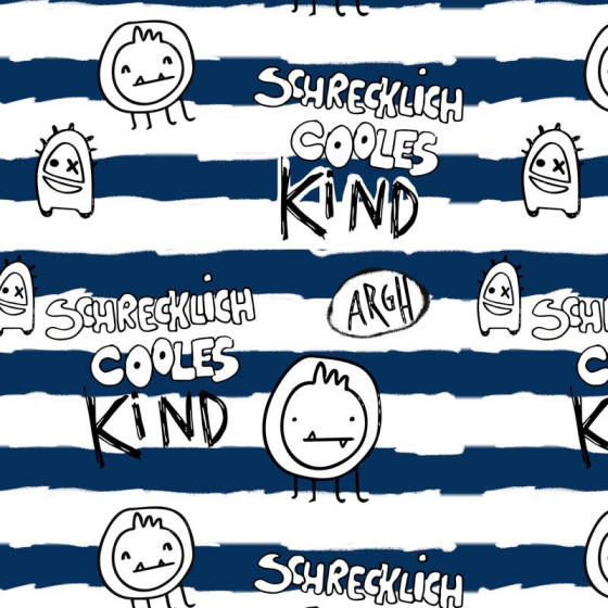 SCHRECKLICH COOLES KIND / DARK BLUE STRIPES (SCHOOL DRAWINGS)