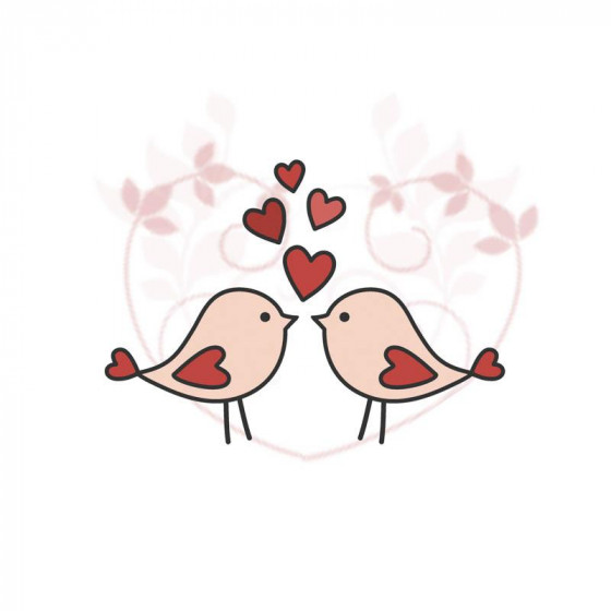 BIRDS IN LOVE (HAPPY VALENTINE’S DAY) - panel 50cm x 60cm
