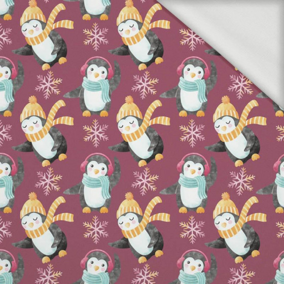 PENGUINS / SNOWFLAKES pat . 2 (CHRISTMAS PENGUINS) - looped knit fabric