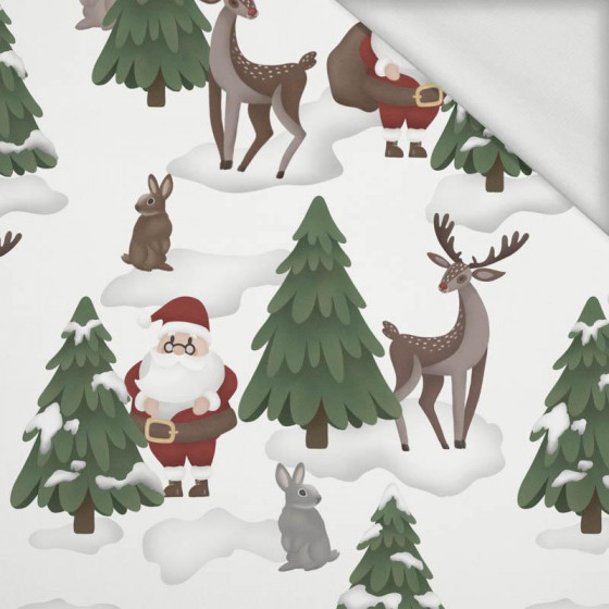 SANTA CLAUS  AND DEERS (IN THE SANTA CLAUS FOREST) - looped knit fabric