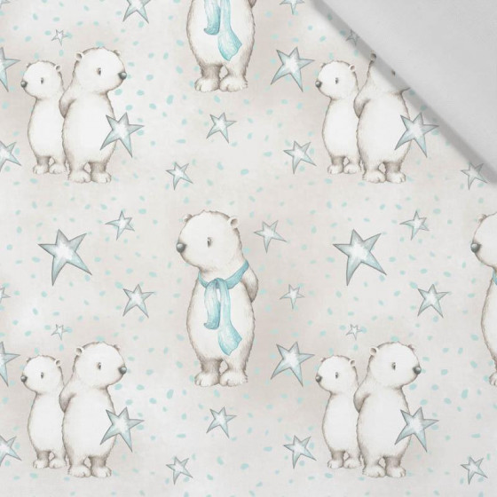 TEDDIES AND STARS / beige (MAGICAL CHRISTMAS FOREST) - Cotton woven fabric