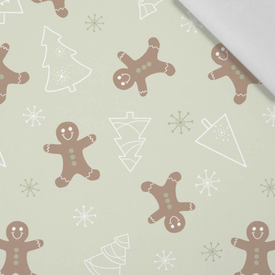 GINGERBREAD MAN (CHRISTMAS GINGERBREAD) / PISTACHIO - Cotton woven fabric