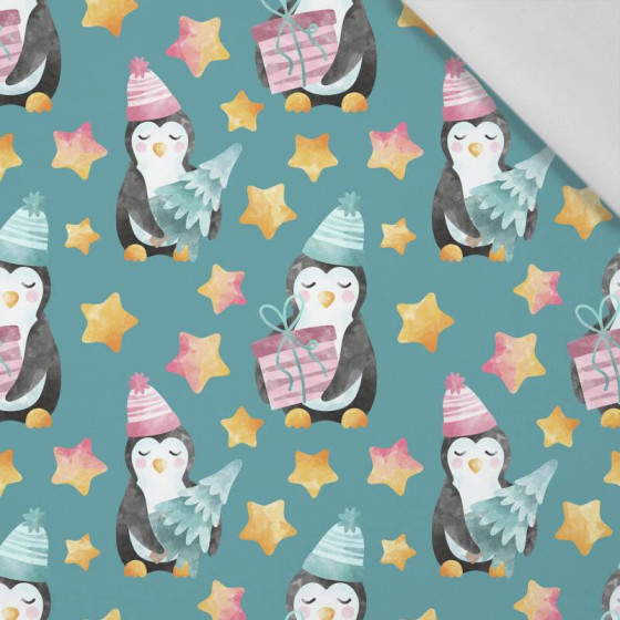 PENGUINS / STARS (CHRISTMAS PENGUINS) - Cotton woven fabric