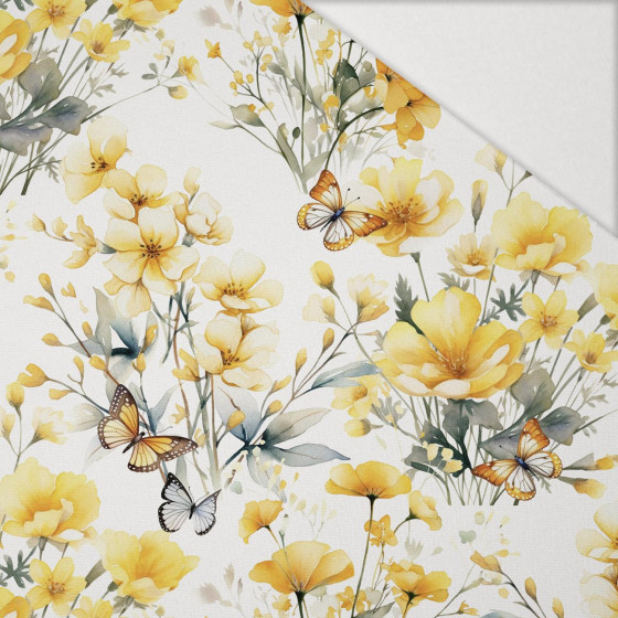 FLOWERS (BUTTER YELLOW) - Hydrophobic brushed knit