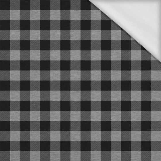 CHECK VICHY - MELANGE LIGHT GRAY - looped knit fabric