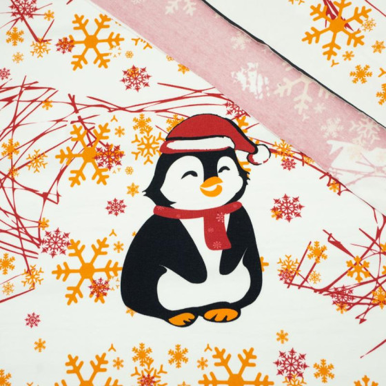 PENGUIN SANTA 2.0 / red M (50cm x 60cm) - panel single jersey TE210