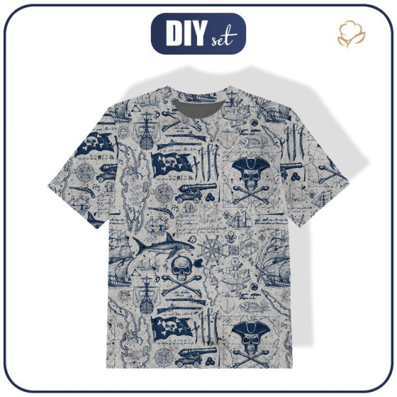 KID’S T-SHIRT - PIRATE ADVENTURE / concrete - single jersey 