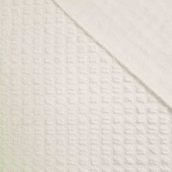 Cotton Waffle Knit Fabric - Cloud Dancer/ ECRU (D-02) 