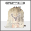 DEER (ADVENTURE) - boards - Cotton woven fabric panel / Choice of sizes