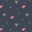 Rock N Roll heart / navy (yellow) 