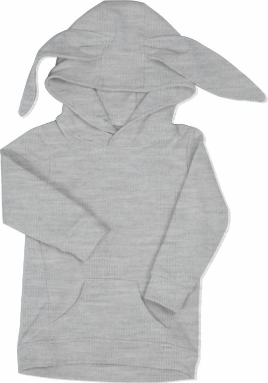 KINDER HOODIE BUNNY (PARIS) - M-01 melange hellgrau - Sommersweat