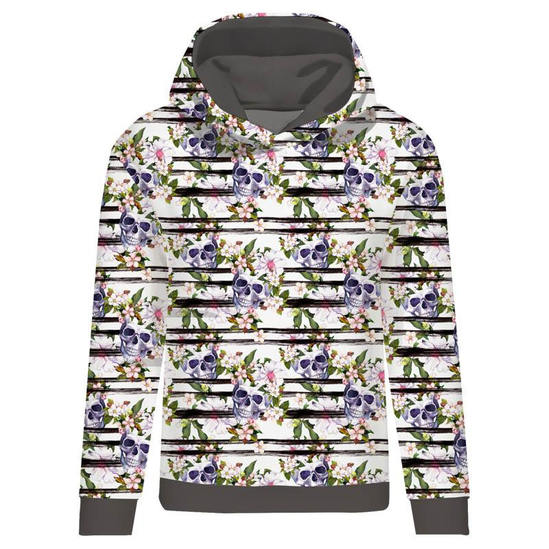 CLASSIC DAMEN HOODIE (POLA) - TOTENKÖPFE AUF STREIFEN - Sommersweat