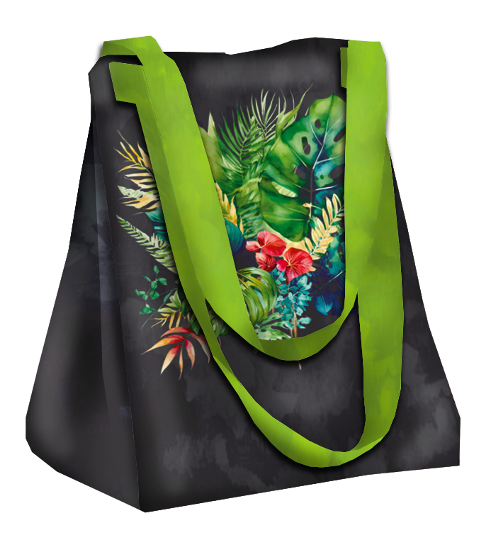 XL Tasche mit Utensilientasche 2 in 1 - TROPICAL BOUQUET M. 1 - Nähset