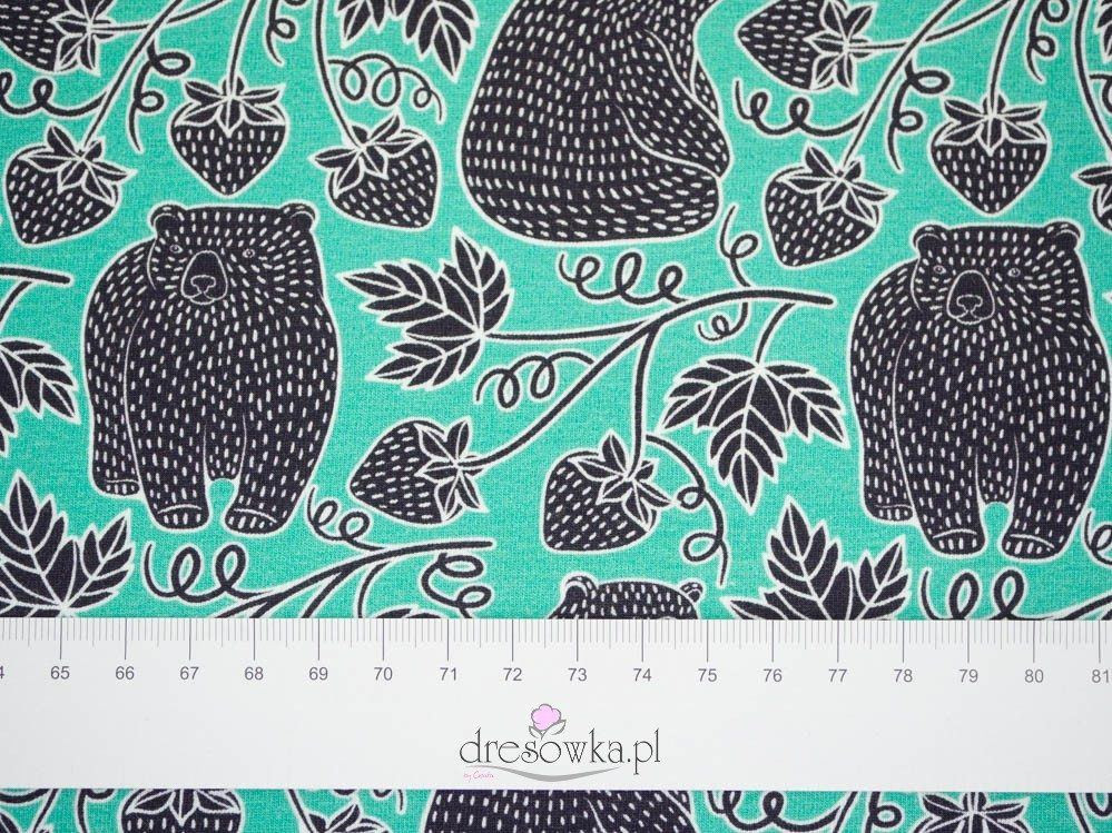 BÄREN MIT WILDEN ERDBEEREN - bio single jerset mit Elastan TE210 Sommersweat