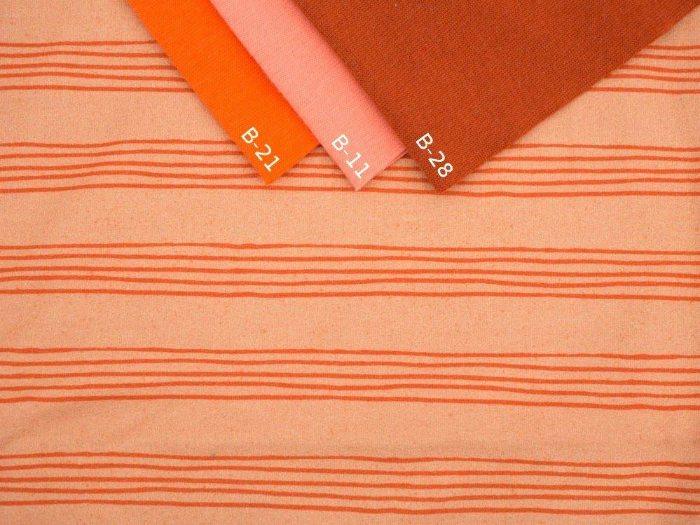 NOTENLINIEN (Vogelgesang) / hell pfirsich - Viskose-Jersey WE210