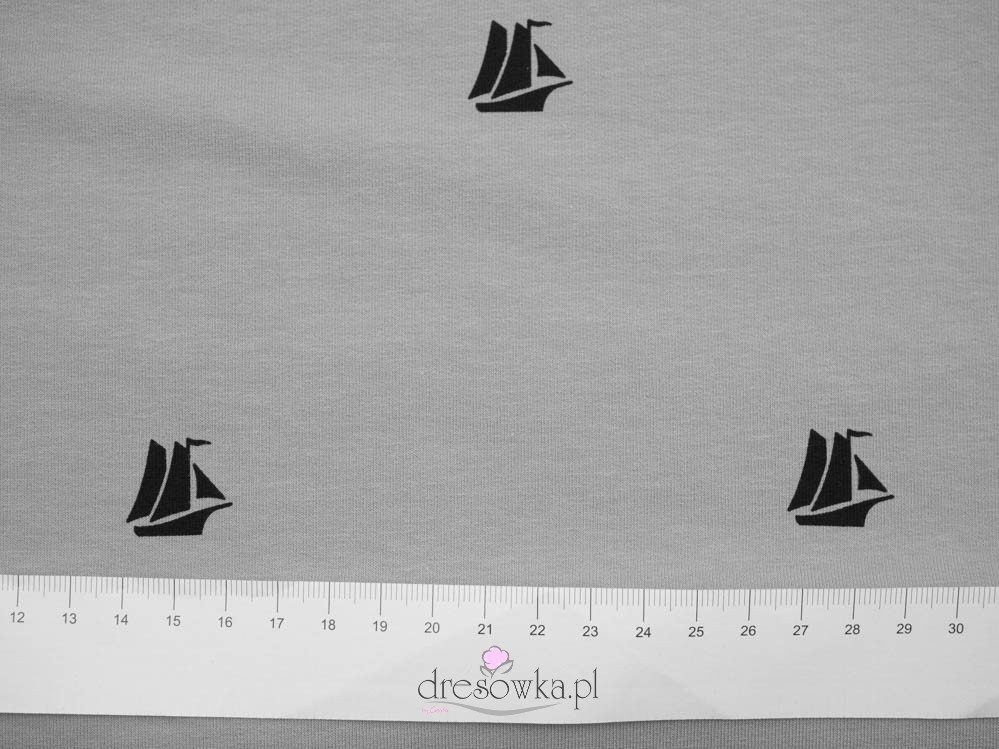 50cm SEGELSCHIFFE (MINIMAL) / M-01 melange hellgrau - Sommersweat SP250