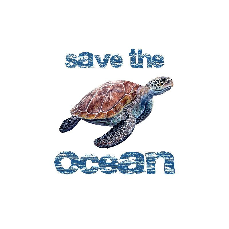 SCHILDKRÖTE (Save the ocean) / weiß L - Single Jersey TE210