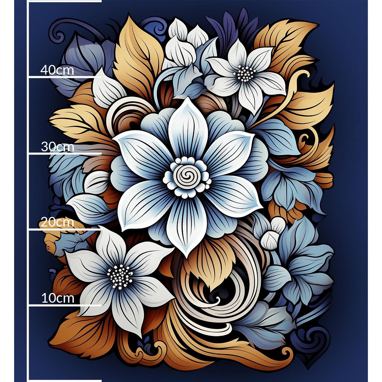 BOUQUET OF FLOWERS WZ.2 (46 cm x 50 cm) - dickes geprägtes Kunstleder