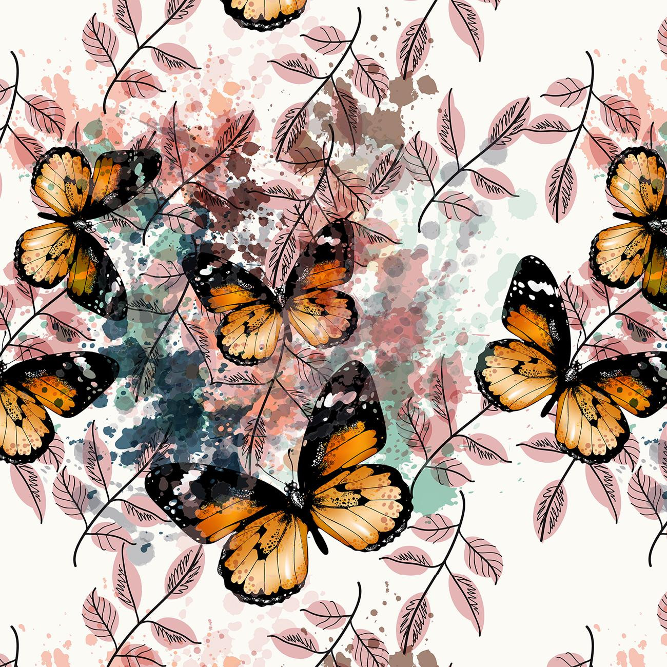 Butterfly & Flowers wz.13 - Webware für Tischdecken