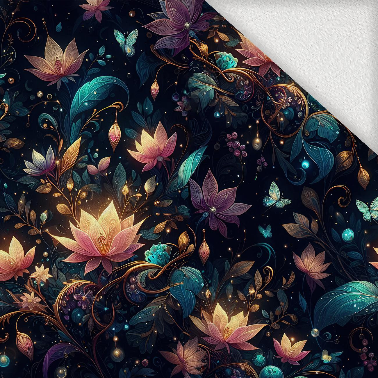 Butterfly & Flowers wz.6 - Webware für Tischdecken