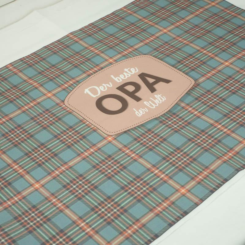 Der beste Opa der Welt/ karo retro- Baumwoll Webware Panel (50cmx75cm)