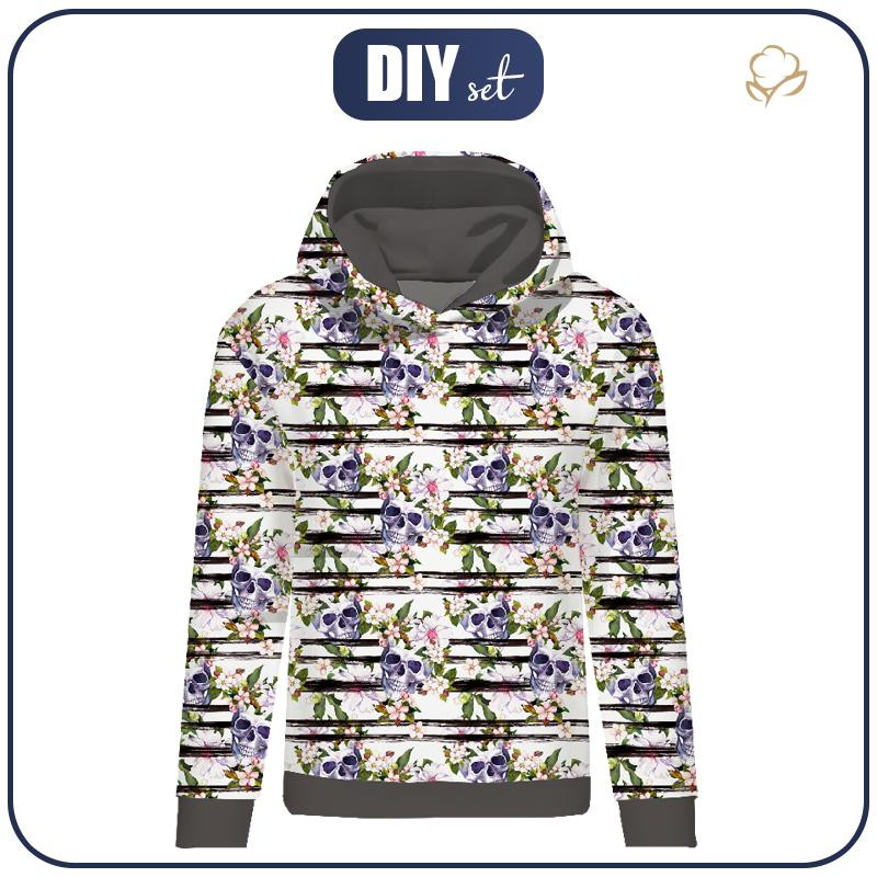 CLASSIC DAMEN HOODIE (POLA) - TOTENKÖPFE AUF STREIFEN - Sommersweat