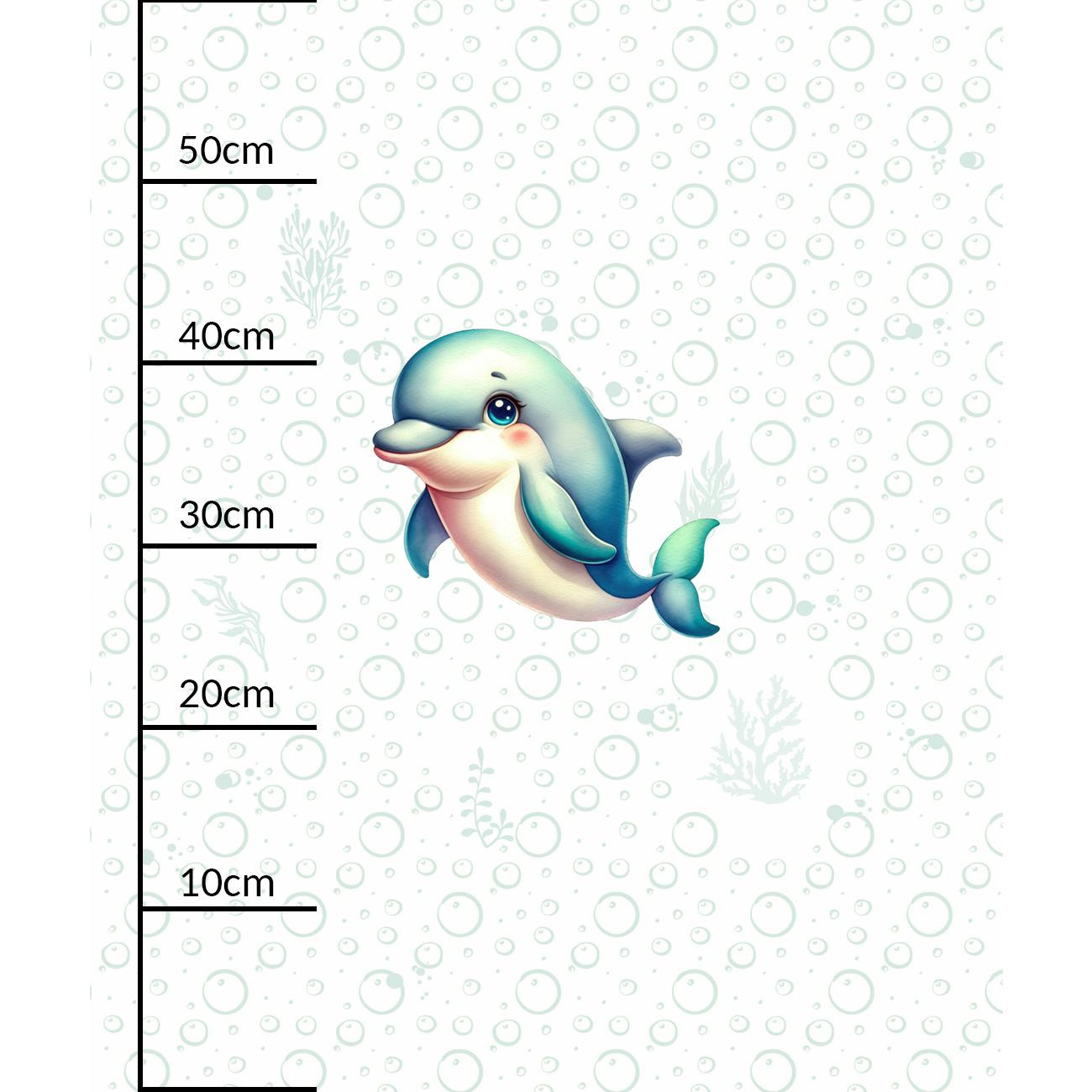 DOLPHIN (SEA ANIMALS M. 2) - Paneel (60cm x 50cm)  Baumwoll Webware