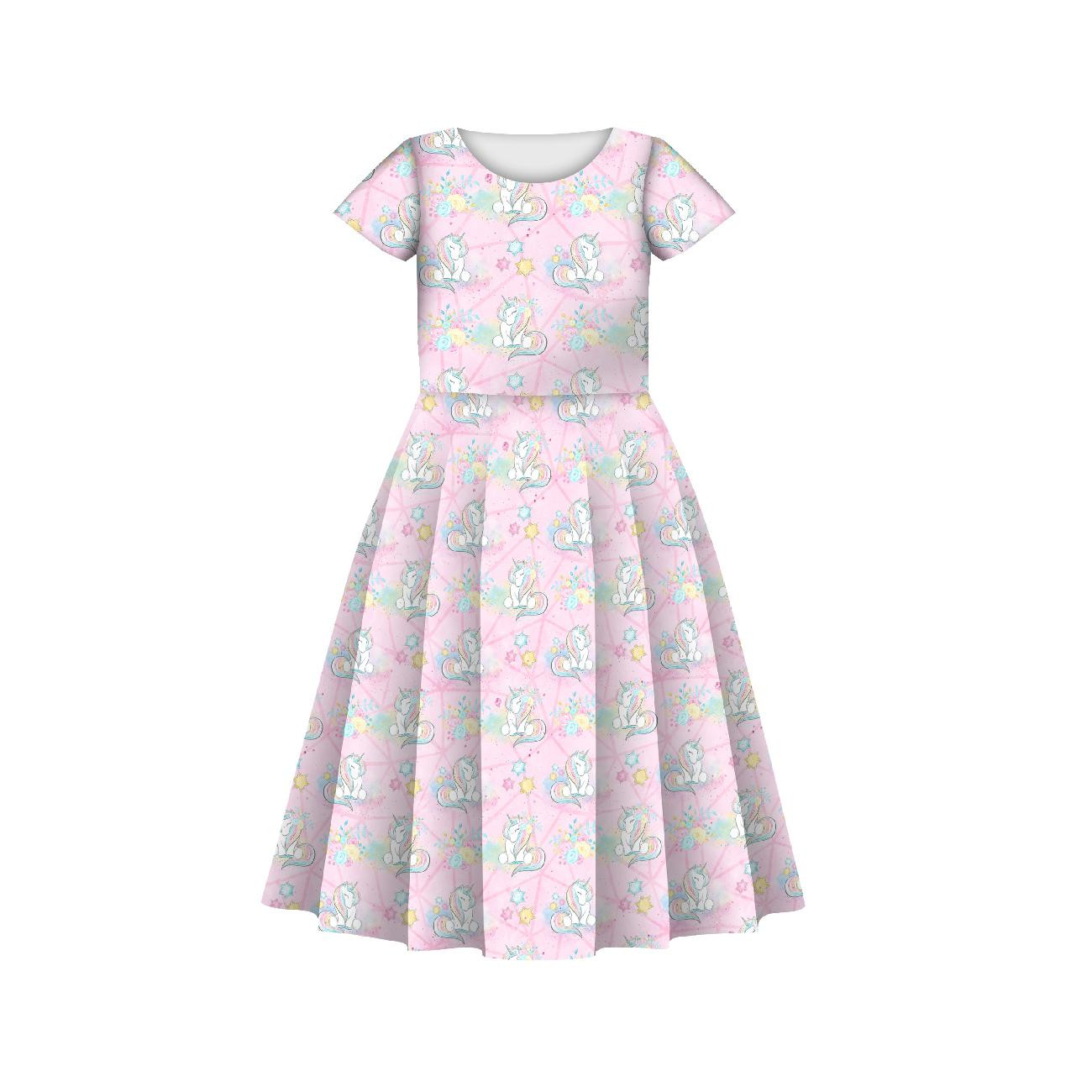 KINDER KLEID "MIA" - EINHÖRNER UND BLUMEN m. 2 (WUNDERLAND) - Nähset